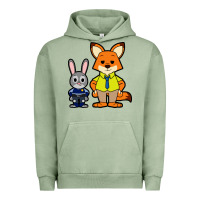 Pigment Oil Green zootopia duo chibi Urban Hoodie - artisFamous