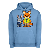Pigment Pebble Blue zootopia duo chibi Urban Hoodie - artisFamous