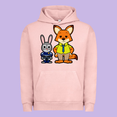Zootopia Duo Chibi Urban Hoodie Designed By Artisfamous