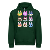 Forest Green animal crossing cute cats animal crossing new horizons Urban Hoodie - artisFamous