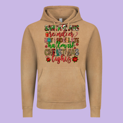Santa Claus Reindeer Hallmark Hot Chocolate Christ Vintage Hoodie Designed By Fadigitalartstudio