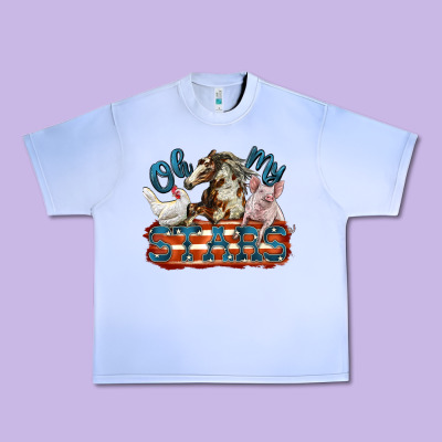 Oh My Stars Farm Animals Urban Heavy Tee Designed By Fadigitalartstudio