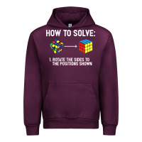 Mauve Wine youth rubiks cube rotate the sides to the position shown cube Urban Hoodie - DesigneFamous
