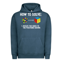 Pigment Midnight Navy youth rubiks cube rotate the sides to the position shown cube Urban Hoodie - DesigneFamous