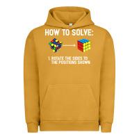 Pigment Peanut Butter youth rubiks cube rotate the sides to the position shown cube Urban Hoodie - DesigneFamous