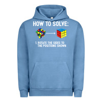 Pigment Pebble Blue youth rubiks cube rotate the sides to the position shown cube Urban Hoodie - DesigneFamous