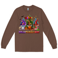 Chestnut happy hallothanksmas Long Sleeve Tee - FaDigitalArtStudio
