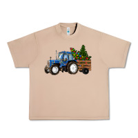 Burro Blue Christmas Tractor Urban Heavy Tee - RanaPortraitStore