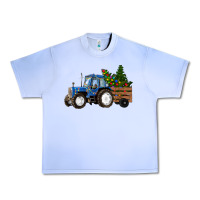 Grape Ice Blue Christmas Tractor Urban Heavy Tee - RanaPortraitStore
