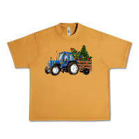 Peanut Butter Blue Christmas Tractor Urban Heavy Tee - RanaPortraitStore