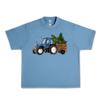 Pebble Blue Blue Christmas Tractor Urban Heavy Tee - RanaPortraitStore
