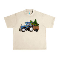 Sandshell Blue Christmas Tractor Urban Heavy Tee - RanaPortraitStore