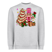Heather Grey christmas tree cake and nutcracker with gifts ado Heavyweight Sweatshirt - AdoDesignShop