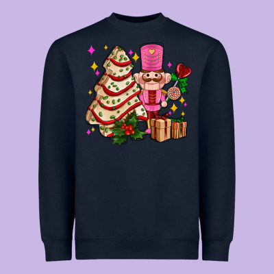 Christmas Tree Cake And Nutcracker With Gifts Ado Heavyweight Sweatshirt Designed By Adodesignshop