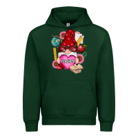 Forest Green valentines day teacher gnome Urban Hoodie - RanaPortraitStore