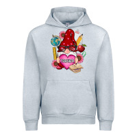 Heather Grey valentines day teacher gnome Urban Hoodie - RanaPortraitStore