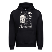 Black just a girl who loves anime Urban Hoodie - DesigneFamous