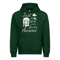 Forest Green just a girl who loves anime Urban Hoodie - DesigneFamous