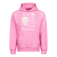Fuchsia Pink just a girl who loves anime Urban Hoodie - DesigneFamous