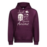 Mauve Wine just a girl who loves anime Urban Hoodie - DesigneFamous
