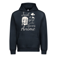 Navy just a girl who loves anime Urban Hoodie - DesigneFamous