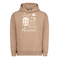 Pigment Burro just a girl who loves anime Urban Hoodie - DesigneFamous