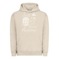 Pigment French Oak just a girl who loves anime Urban Hoodie - DesigneFamous
