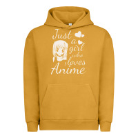 Pigment Peanut Butter just a girl who loves anime Urban Hoodie - DesigneFamous
