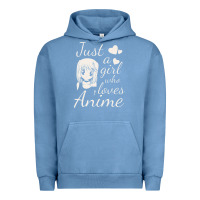 Pigment Pebble Blue just a girl who loves anime Urban Hoodie - DesigneFamous