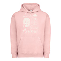 Pigment Salmon just a girl who loves anime Urban Hoodie - DesigneFamous