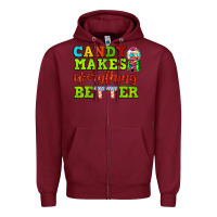 Burgundy candy makes everything better Zipper Hoodie - AdoDesignShop