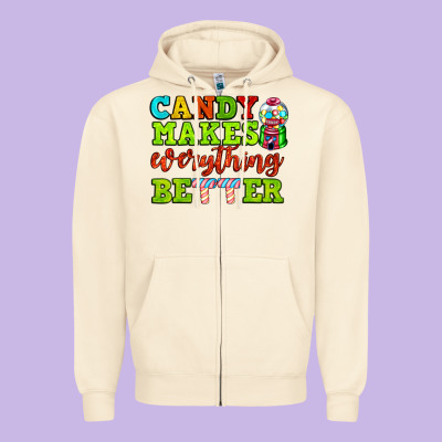 Candy Makes Everything Better Zipper Hoodie Designed By Adodesignshop