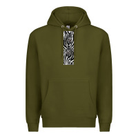 Army Green Zebra Premium Hoodie - LillyAllenDesigns