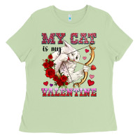 Matcha my cat is my valentine Ladies Tee - OliviaCreatesArt