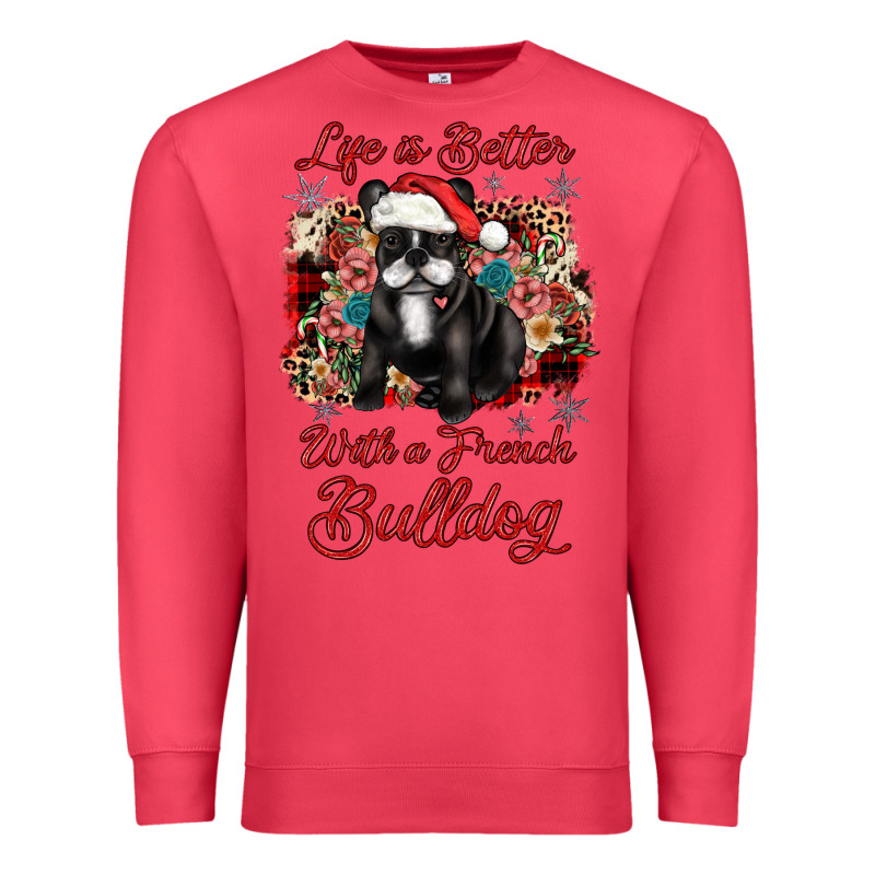 Christmas Life Is Better With A French Bulldog Premium Sweatshirt by JahusDesignShop | Teevron