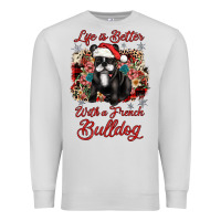 Dove Grey christmas life is better with a french bulldog Premium Sweatshirt - JahusDesignShop