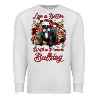 Oatmeal Heather christmas life is better with a french bulldog Premium Sweatshirt - JahusDesignShop