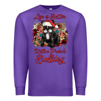Purple christmas life is better with a french bulldog Premium Sweatshirt - JahusDesignShop