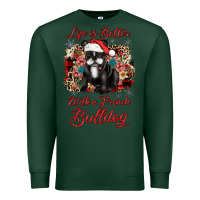 Sports Green christmas life is better with a french bulldog Premium Sweatshirt - JahusDesignShop