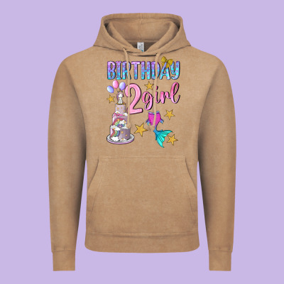 Birthday Girl 2 Vintage Hoodie Designed By Bundleandbundleshop