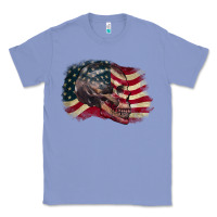 Colony Blue skull with american flag 4th of july Classic Tee - CowGirlArtShop