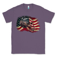 Lavender skull with american flag 4th of july Classic Tee - CowGirlArtShop