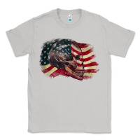 Moon Dust skull with american flag 4th of july Classic Tee - CowGirlArtShop