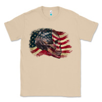 Mushroom skull with american flag 4th of july Classic Tee - CowGirlArtShop