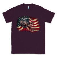 Plum skull with american flag 4th of july Classic Tee - CowGirlArtShop