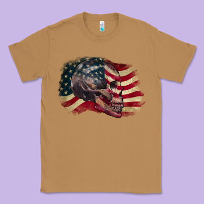 Skull With American Flag 4th Of July Classic Tee Designed By Cowgirlartshop
