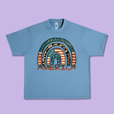 America Rainbow Urban Heavy Tee Designed By Fadigitalartstudio
