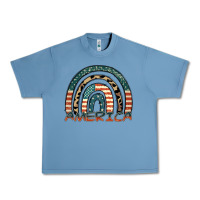 Pebble Blue America rainbow Urban Heavy Tee - FaDigitalArtStudio
