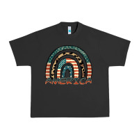 Pigment Black America rainbow Urban Heavy Tee - FaDigitalArtStudio