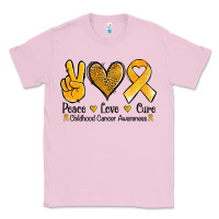 Bubblegum Pink peace love cure childhood cancer Classic Tee - Jasminsmagicworld